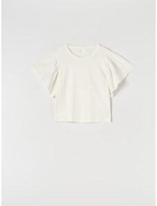 Sinsay - Bavlněné tričko - krémová