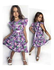By Mini - butik Flower šaty purple