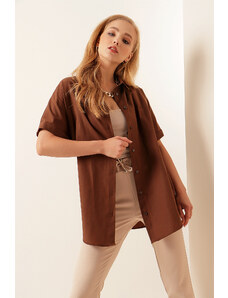 Bigdart 20120 Oversize Short Sleeve Shirt - Brown