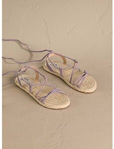 Semišové sandály Manebi Lace-Up Sandals dámské, fialová barva, P 7.4 Y0