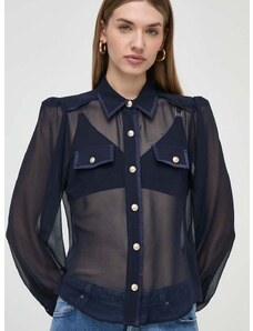 Košile Marciano Guess EMILY dámská, tmavomodrá barva, regular, s klasickým límcem, 4GGH18 9436Z