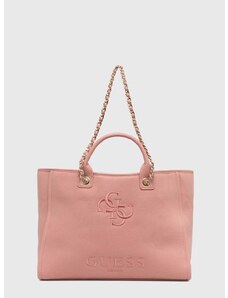 Plážová taška Guess CANVAS růžová barva, E4GZ16 WFCE0