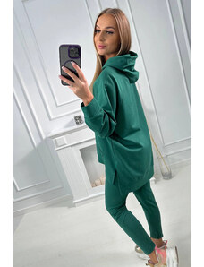 K-Fashion Sada s mikinou s kapucí tmavě zelená