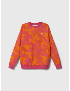 Dětská mikina adidas Originals oranžová barva, vzorovaná