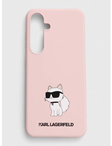 Obal na telefon Karl Lagerfeld S24+ S926 růžová barva