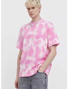 Bavlněné tričko HUGO růžová barva, 50509986
