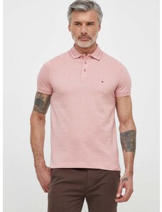 Bavlněné polo tričko Tommy Hilfiger růžová barva, MW0MW34755