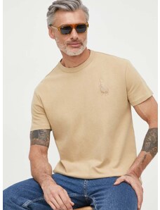 Bavlněné tričko Polo Ralph Lauren béžová barva, 710936509