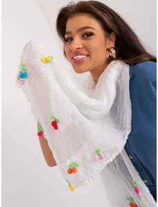 Fashionhunters Bílý dámský šátek s bavlnou