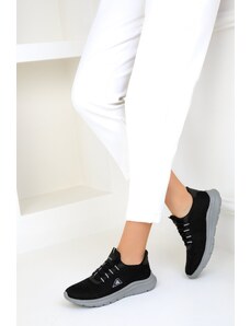 Soho Black-Grey Women's Sneakers 18076