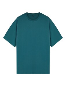 Trendyol Plus Size Emerald Green Regular/Normal Fit Comfy Basic 100% Cotton T-Shirt