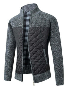 Best Fashion Pánská bunda typu svetr na zip s prošíváním
