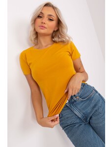 Lily Rose Tmavě žluté bavlněné základní tričko