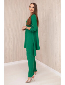 K-Fashion Sada halenky + kalhot s přívěskem zelený