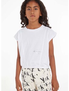 Dětské bavlněné tričko Calvin Klein Jeans bílá barva