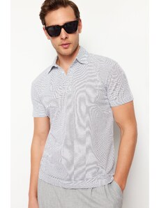 Trendyol White Regular/Regular Fit Textured Polo Neck T-shirt