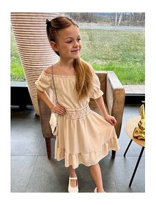 By Mini - butik Boho letní šaty s kabelkou beige