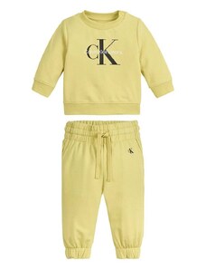 Dětská tepláková souprava Calvin Klein Jeans žlutá barva