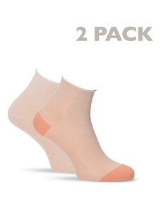 Tamaris Bílo-oranžové ponožky 99652 - dvojbalení