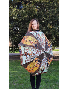 Dámský skládací deštník Gustav Klimt - Polibek + Strom života