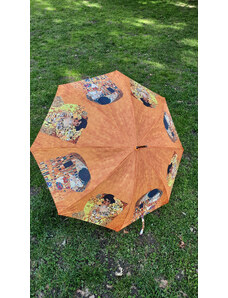 Dámský holový vystřelovací deštník Gustav Klimt - Polibek + Adele