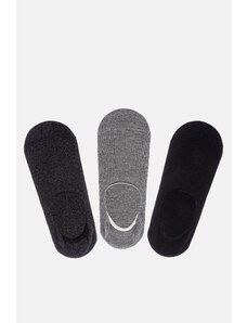 Avva Men's Anthracite 3-pieces Ballerina Ballet Socks