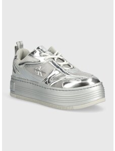 Sneakers boty Calvin Klein Jeans BOLD PLATF LOW MIX ML MR stříbrná barva, YW0YW01510