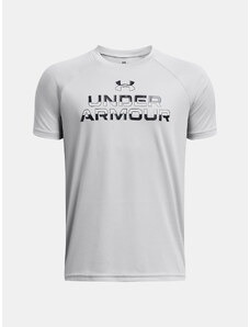 Under Armour Tričko UA Tech Split Wordmark SS-GRY - Kluci