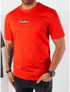 Dstreet Oranžové tričko s trendy nápisem