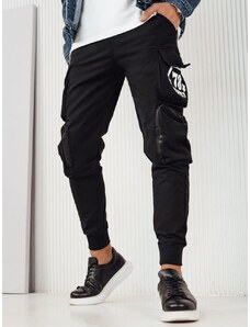 Dstreet Nadčasové černé jogger kalhoty s kapsami