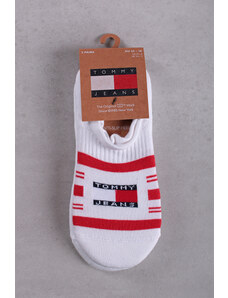 Tommy Hilfiger Červeno-bílé kotníkové ponožky TJ Footie Tommy Stripe - dvojbalení