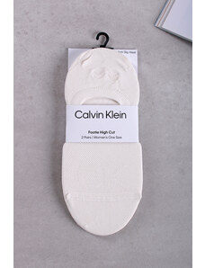 Calvin Klein Dámské smetanové balerínkové ponožky Footie High-Cut Mesh - dvojbalení