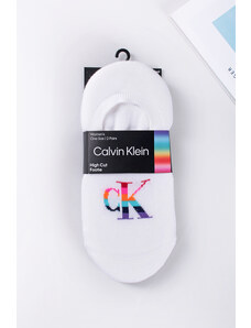 Calvin Klein Dámské bílé balerínkové ponožky Footie High-Cut Pride - dvojbalení