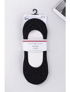 Tommy Hilfiger Dámské černé balerínkové ponožky Footie Invisible - dvojbalení