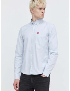 Bavlněná košile HUGO slim, s límečkem button-down