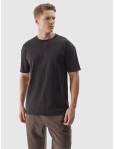 4F Pánské hladké tričko oversize - černé