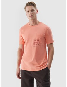 4F Pánské tričko regular z organické bavlny s potiskem - oranžové