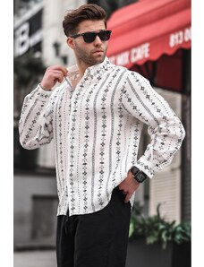 Madmext Smoky Patterned Long Sleeve Men's Shirt 6734