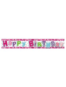 GODAN HAPPY BIRTHDAY - narozeniny - BANNER girlanda 180 cm růžová