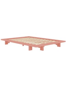 Růžová dřevěná dvoulůžková postel Karup Design Japan 180 x 200 cm