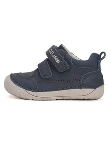 Chlapecké modré kožené boty D.D.step S070-41351 barefoot