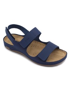 Leon 966 Zdravotní kožené sandály - Modrá