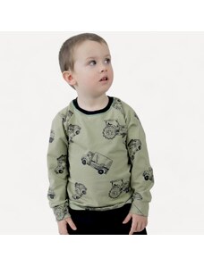 Crawler Organická bavlna tričko dlouhý rukáv dětské Auťáci