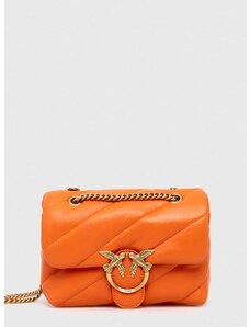 Kožená kabelka Pinko oranžová barva, 100039.A0F2