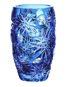 Bohemia Crystal Broušená váza AquaBlue 200mm
