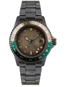Out Of Order Watches Stříbrné pánské hodinky Out Of Order s ocelovým páskem GMT Marrakesh 44MM