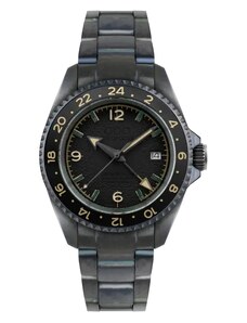 Out Of Order Watches Stříbrné pánské hodinky Out Of Order s ocelovým páskem Trecento Black 40MM Automatic