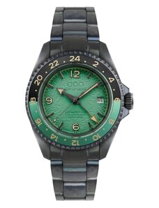 Out Of Order Watches Stříbrné pánské hodinky Out Of Order s ocelovým páskem Trecento Green 40MM Automatic