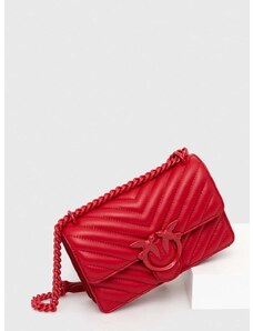 Kožená kabelka Pinko červená barva, 100074.A1J8