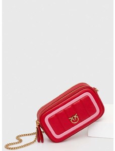 Kožená kabelka Pinko červená barva, 102810.A1F1